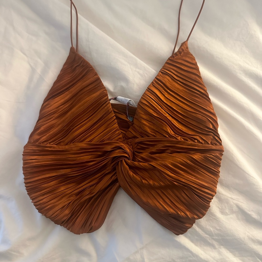 Urban Outfitters Orange Pleated Camisole
